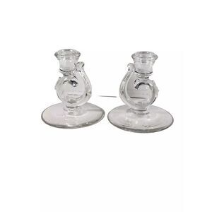 Vintage Fostoria Century Crystal‎ Glass Candlestick Holder 4.5" Tall Set Of 2